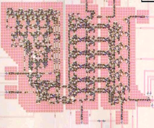 6-bit 疑似三角電圧波形合成回路の光学顕微鏡写真